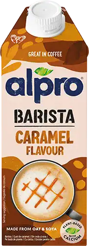 Karton Alpro barista-drink met karamelsmaak