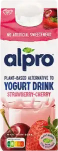 Fles Alpro drinkyoghurt met aardbei‑kers smaak