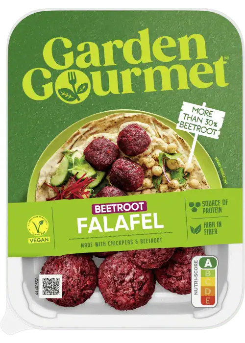 Rode bieten falafel close-up