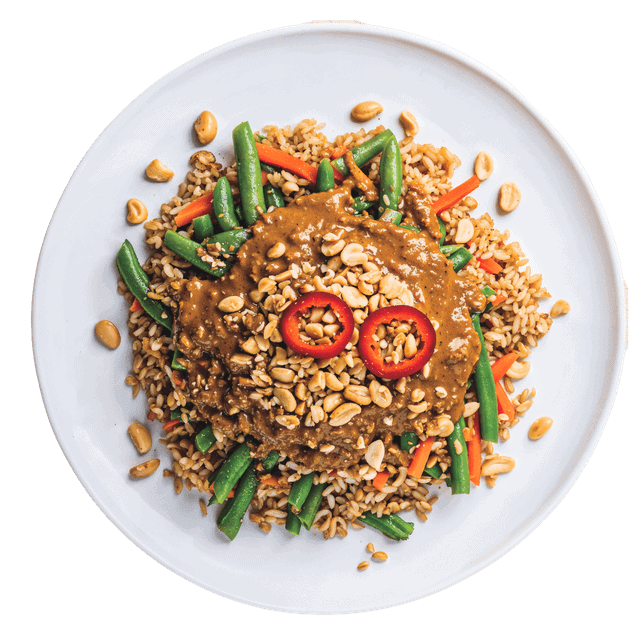Bord met vegan nasi